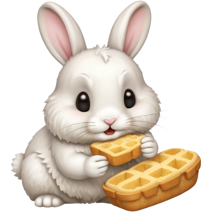 a cute rabbit eating bread emoji