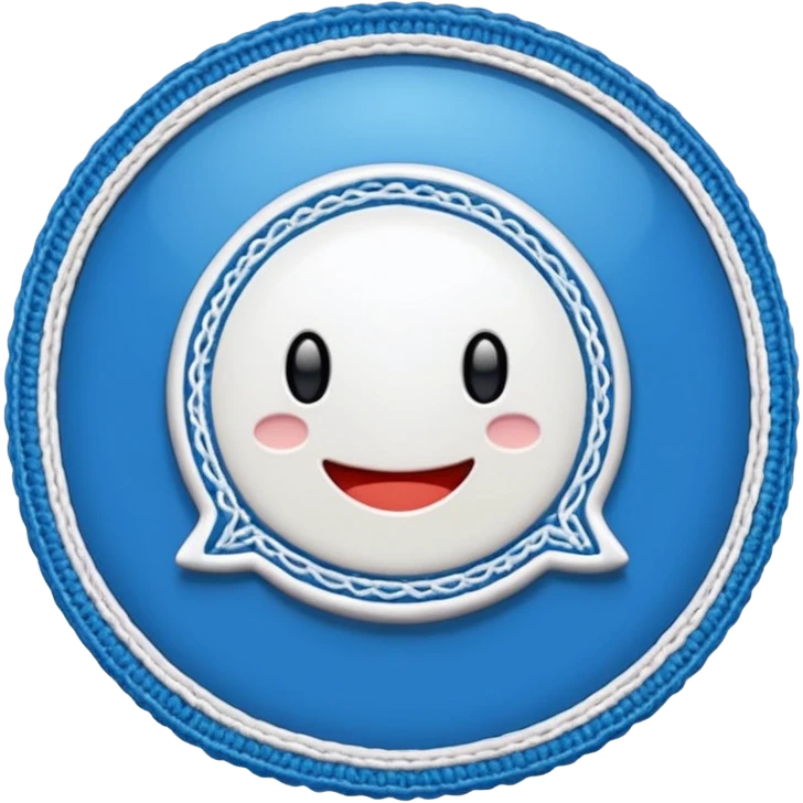 badge bleu avec un juste a l'intérieur comme le badge whatsapp emoji
