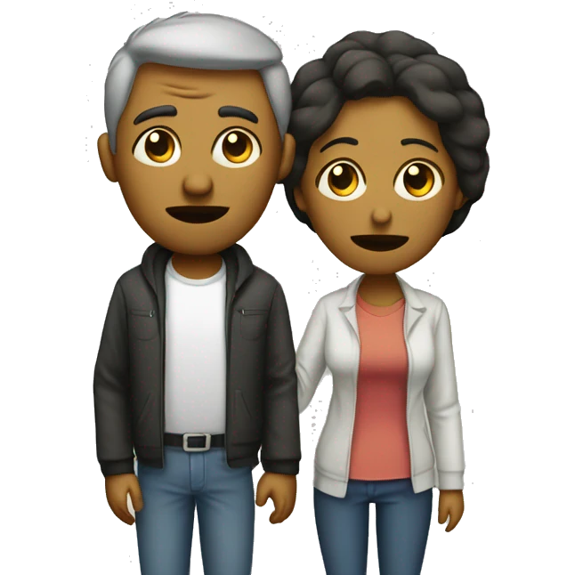 Male and female couple sad losing money emoji