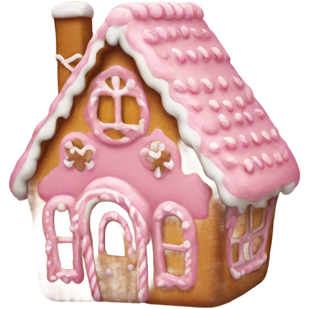 A pink gingerbread house emoji