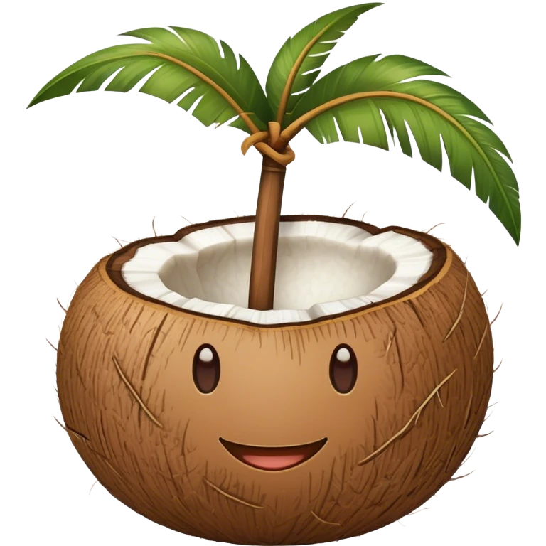 Smiling Coconut emoji