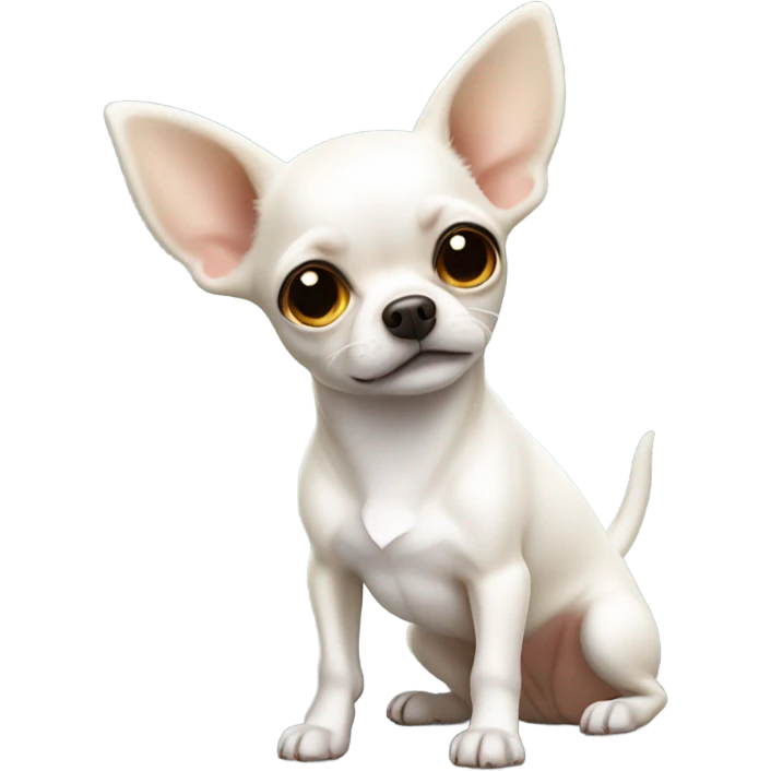 White chihuahua with ears down emoji