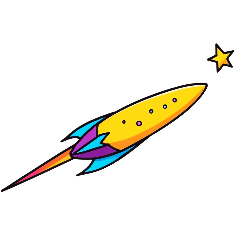 colorful comet with sparkling tail emoji