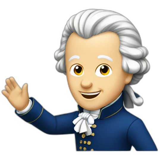 Mozart waving emoji