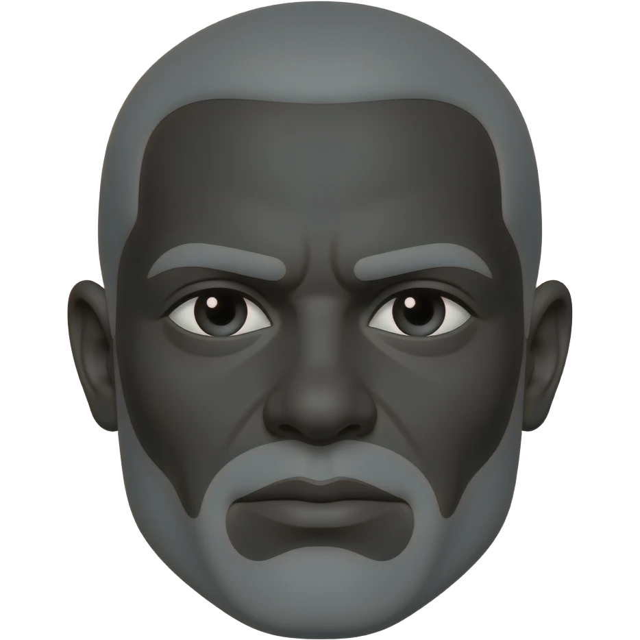 Black emoji with grey in it emoji
