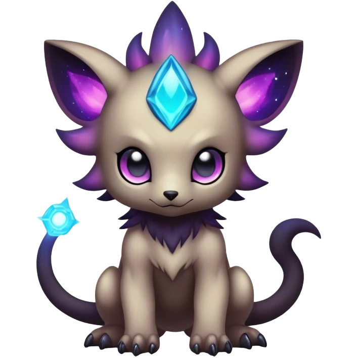 Cute cool colorful dark nebula fantasy-Fakemon-Digimon-animal-hybrid full body emoji
