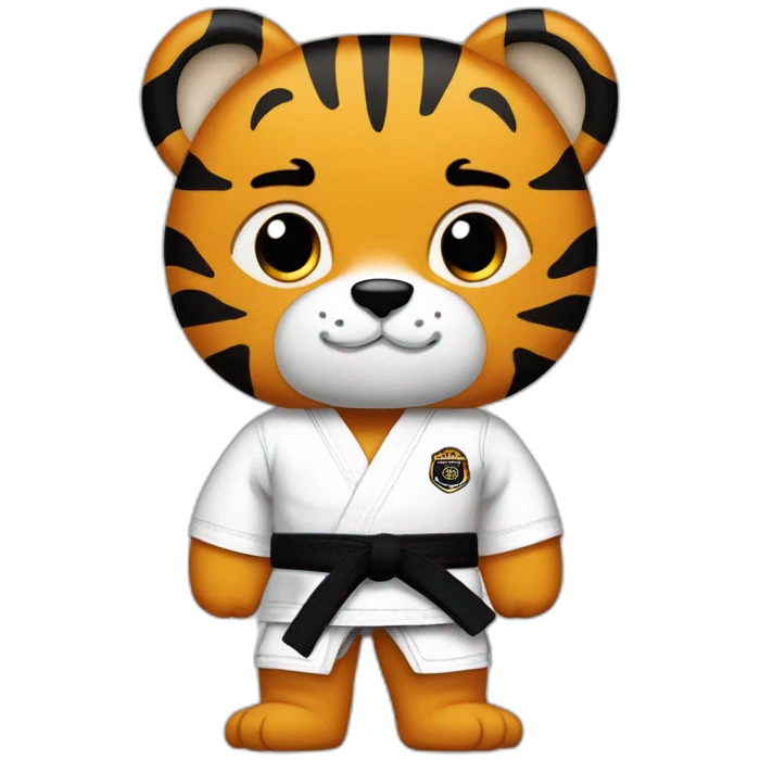 Tiger jiu-jitsu black belt with his arms crossed emoji