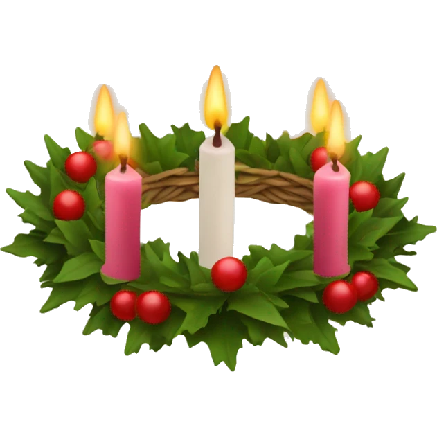 An advent wreath with one candle lit emoji