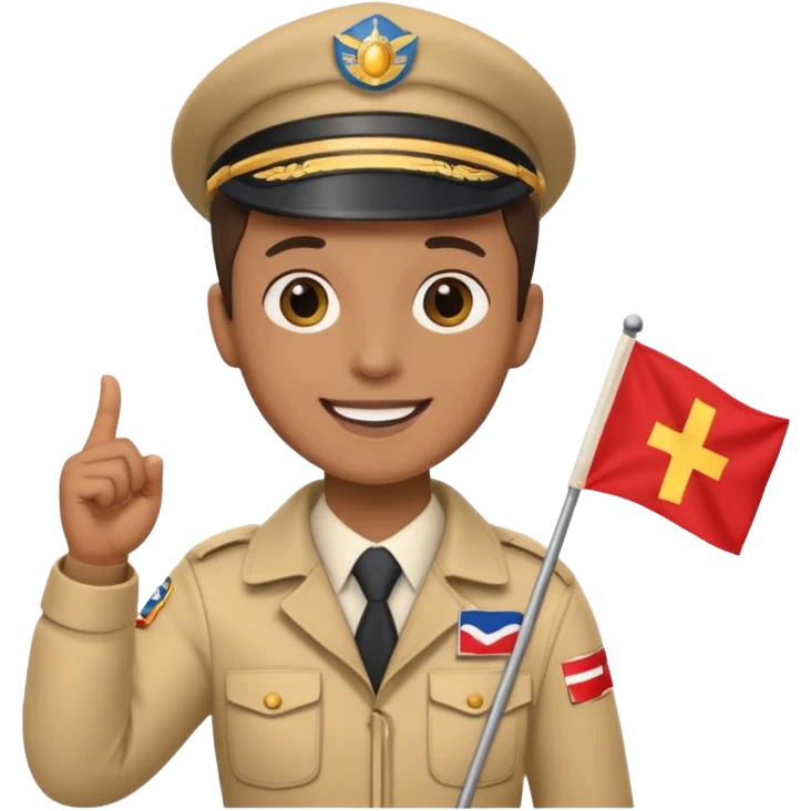 Guide + small flag, Tour Group. emoji