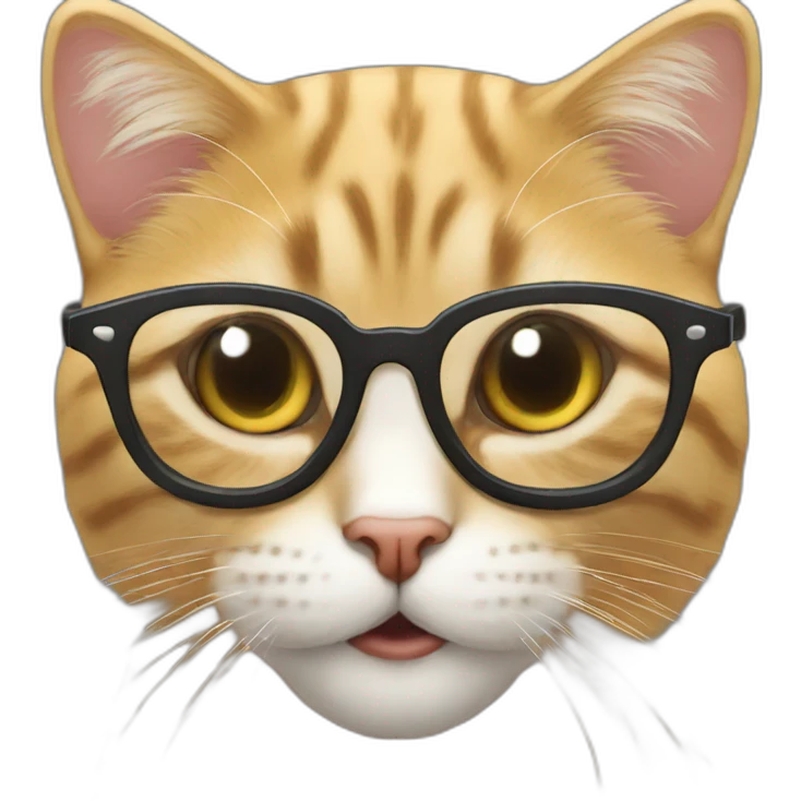 Un chat avec des lunettes emoji