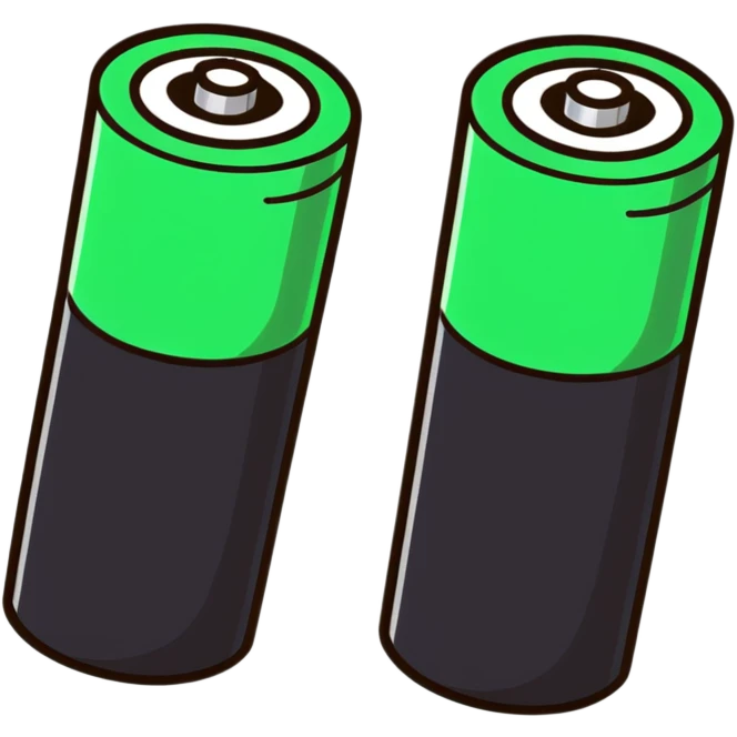Two dead batteries stacked on top of each other, depleted, empty power emoji