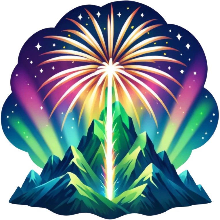 something that represents the aurora borealis lights and fireworks emoji