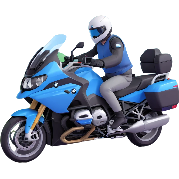 BMW RT1200 touring motorcycle with rider on scenic mountain road emoji