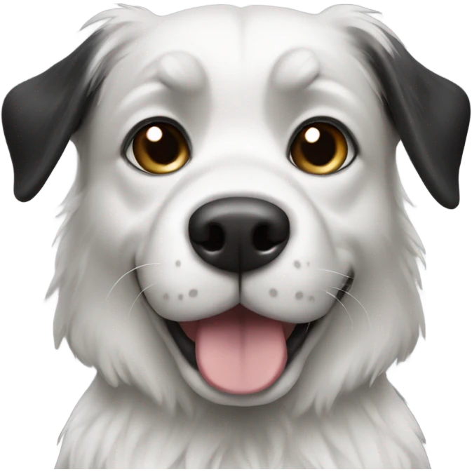Black and white dog emoji
