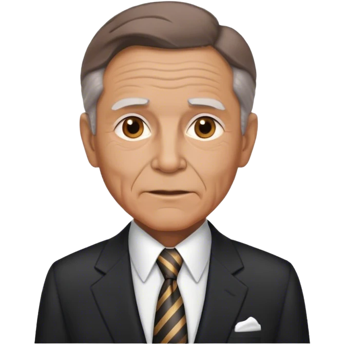 Sexy elderly man with a suit and tie and brown hair emoji