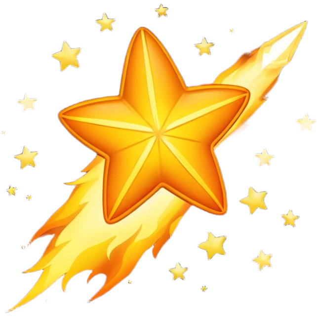 Bright shooting star emoji