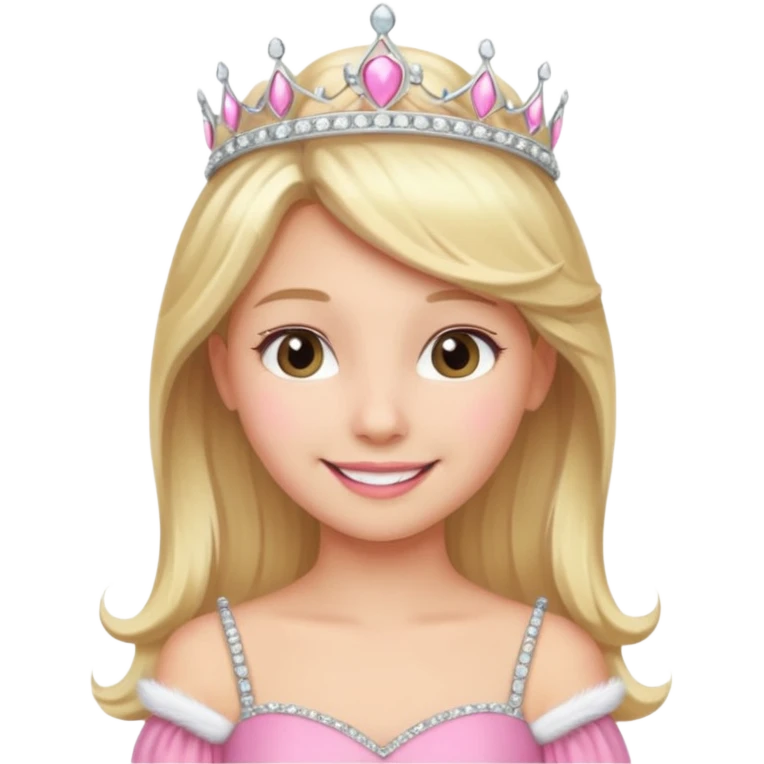 фея с блондинистыми волосами и серебряной диадемой, розовым платьем emoji