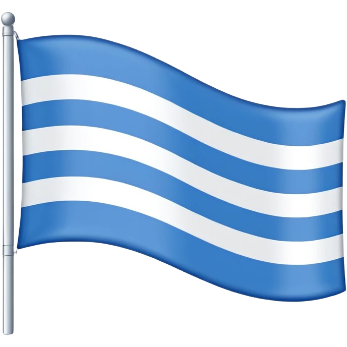 emoji Flag with 3 simple  horizontal lines: white, blue, white, equal one to another/ No other signs. lines equal. only 3 emoji