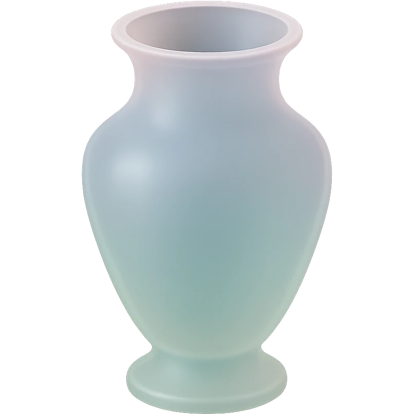 decorative vase, soft pastel colors, translucent effect, matte glass style illustration emoji