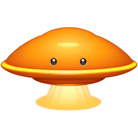 orange ufo cute make it as profile photo for app emoji