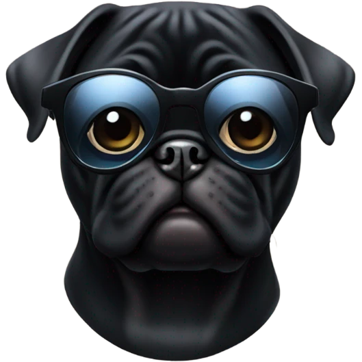 Black pug wearing sunglasses  emoji