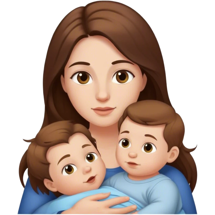 mother and baby boy with long brown hair emoji