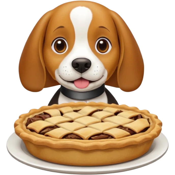 beagle eating a pie emoji