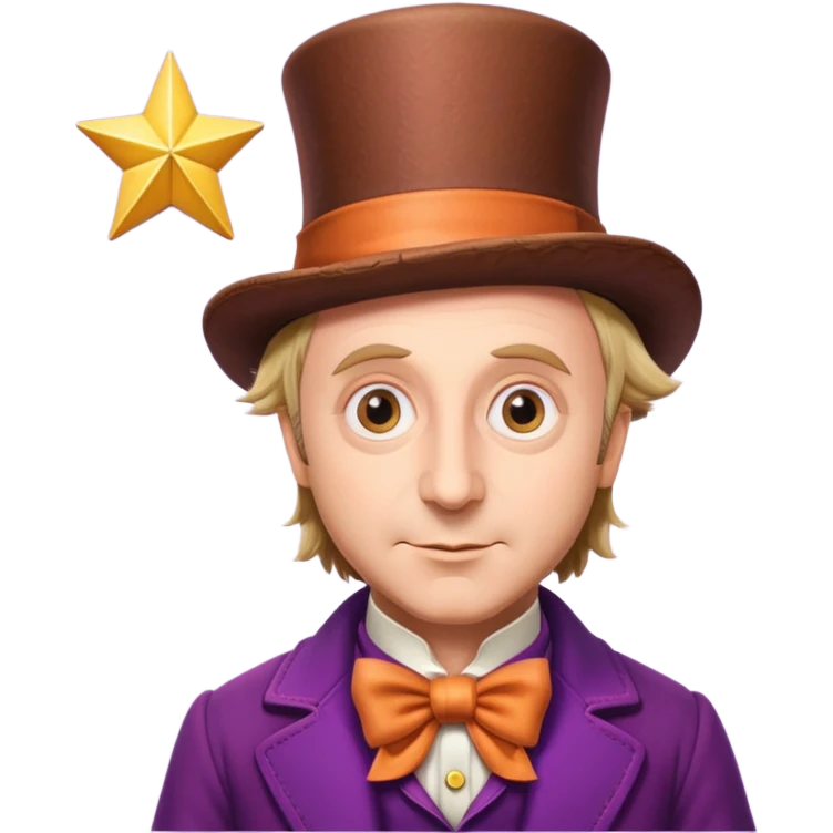 Willy Wonka with star behind emoji