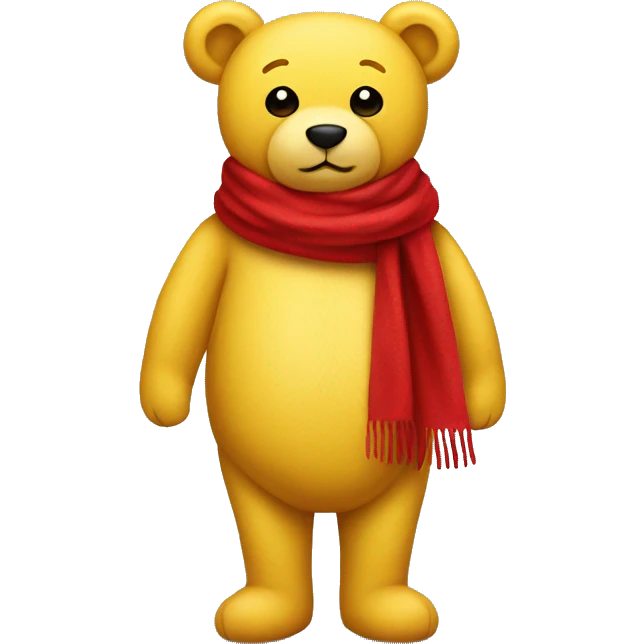 Yellow Teddy with no arms and legs and a red scarf emoji
