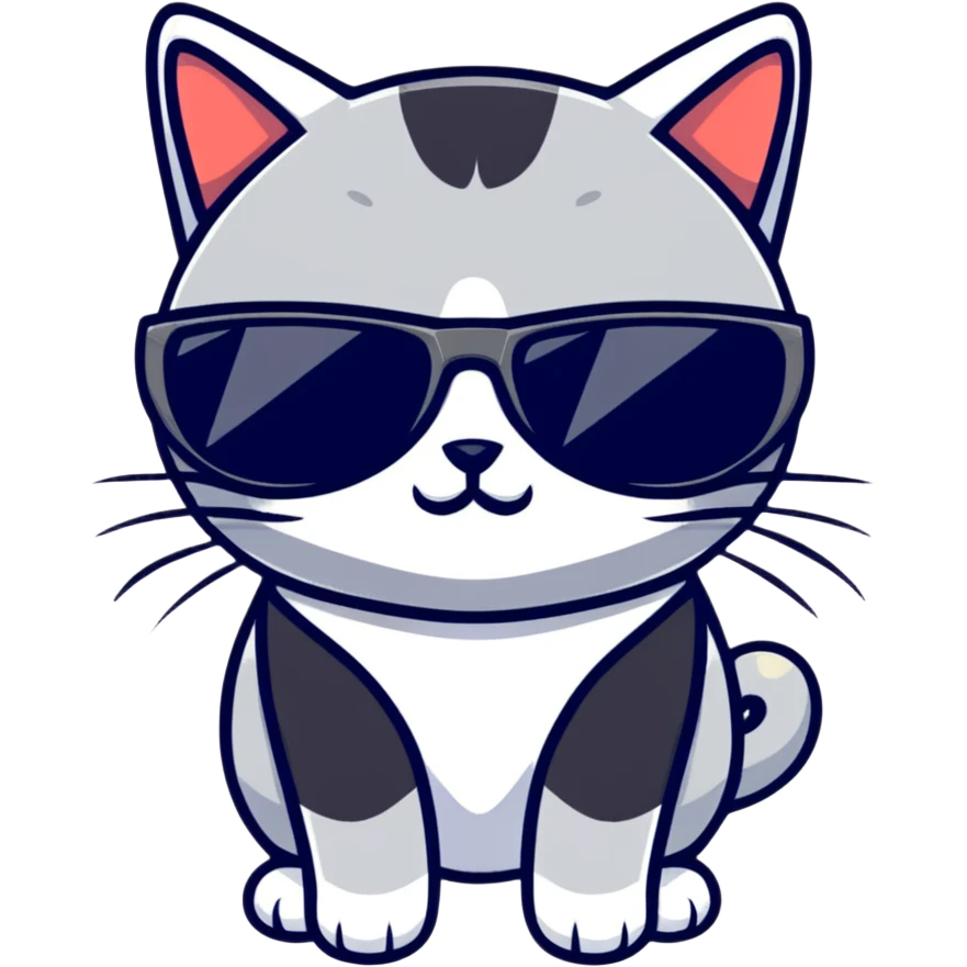 Cat with sunglasses emoji