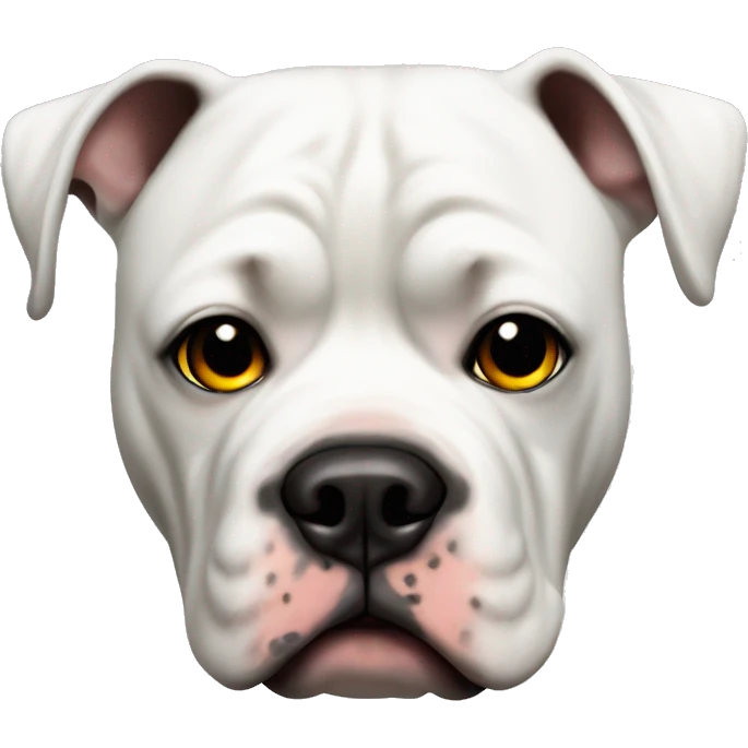 White American bulldog with spot left eye emoji