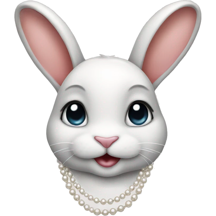 A bunny with a pearl necklace  emoji