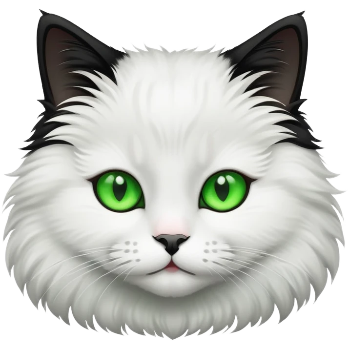 Black and white cat with green eyes  emoji