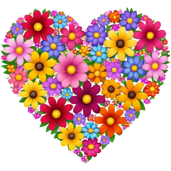 heart made of flowers emoji