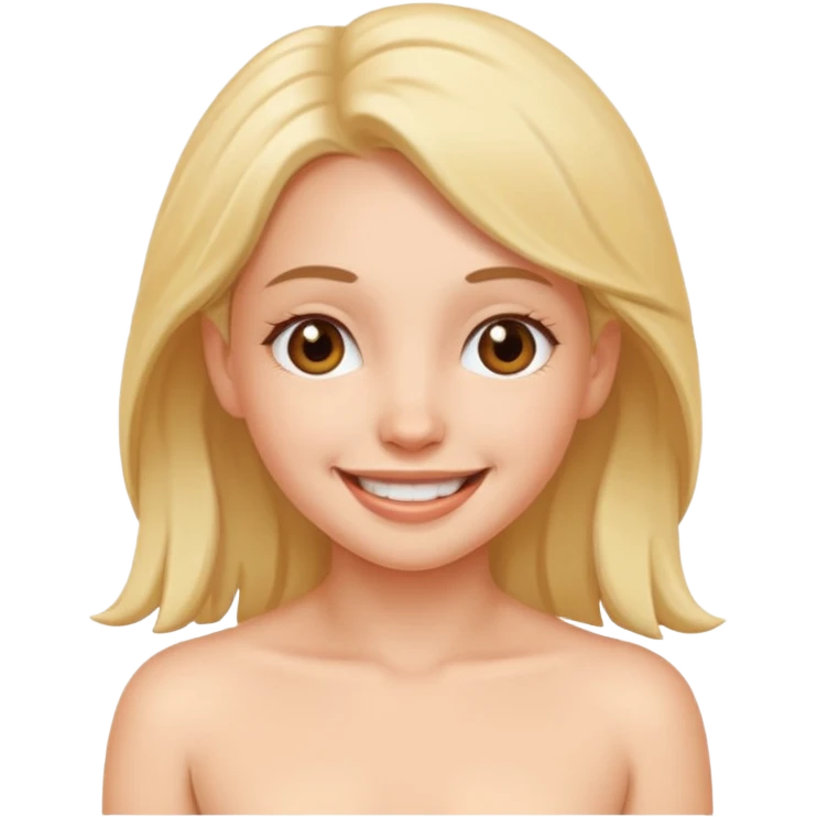 Cute girl naked boobs cum face emoji