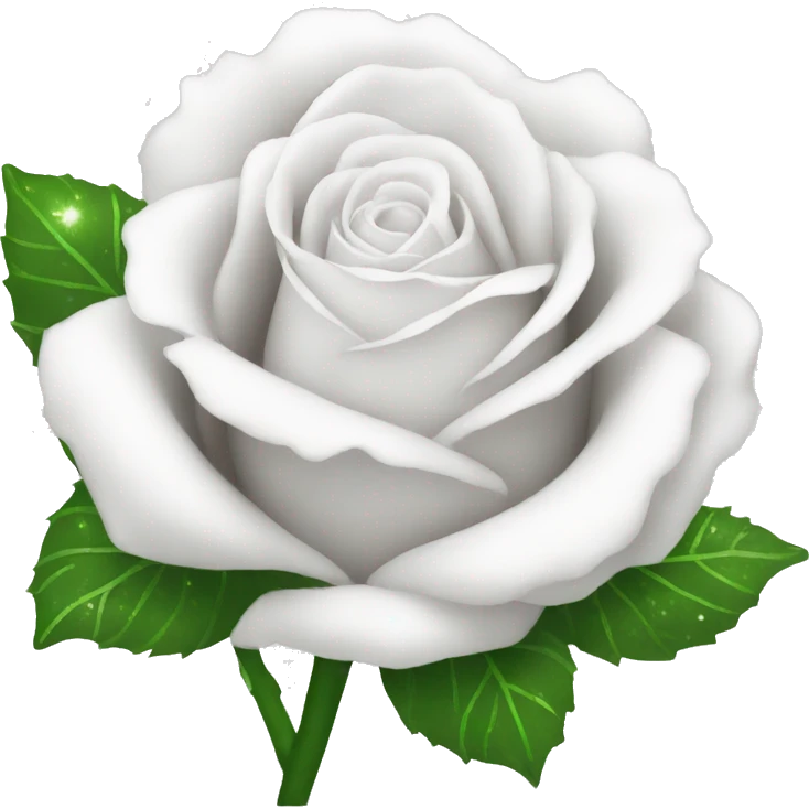 White glitter rose  emoji