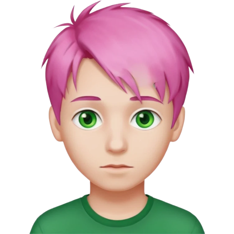 boy, pink hair, 20 years old emoji
