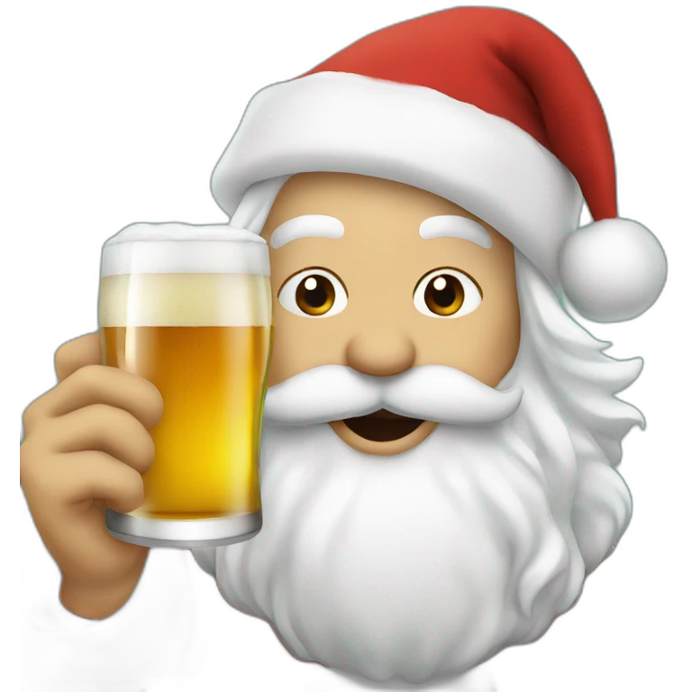 santa drinking beer emoji