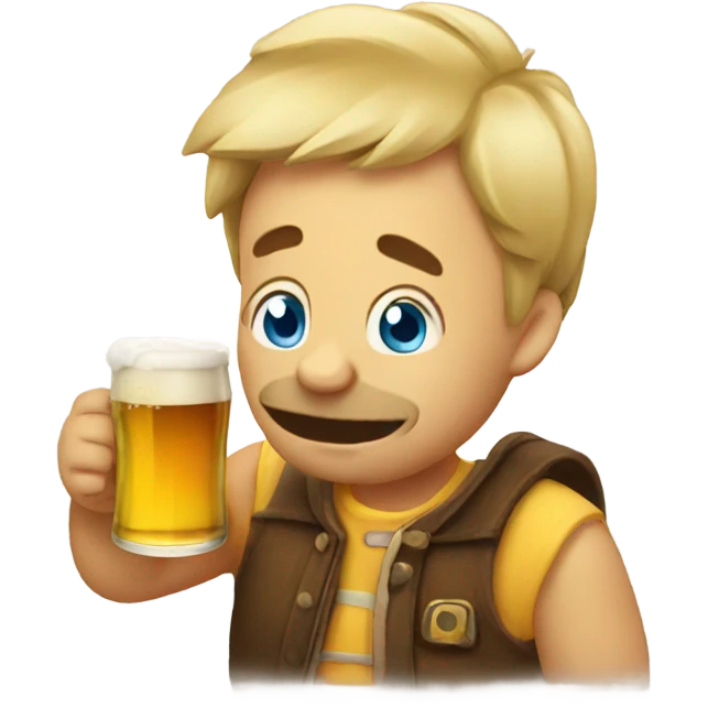 Emoji drinking beer emoji