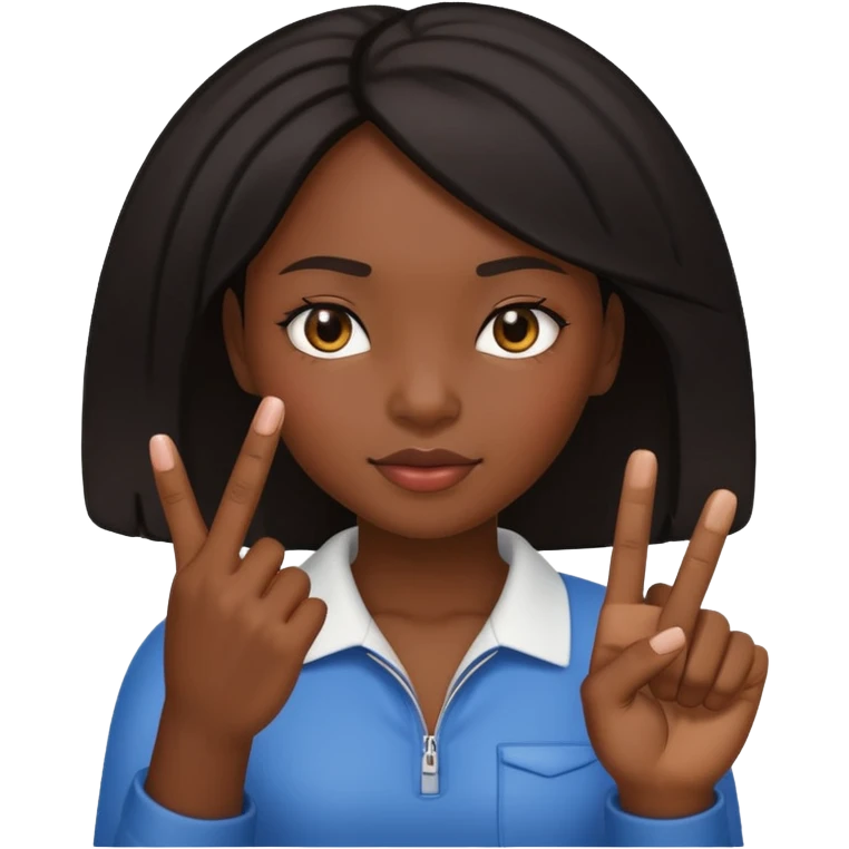 Black skin girl holding up the middle finger emoji