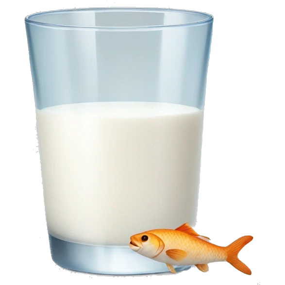 Glass of Milk and Fish emoji