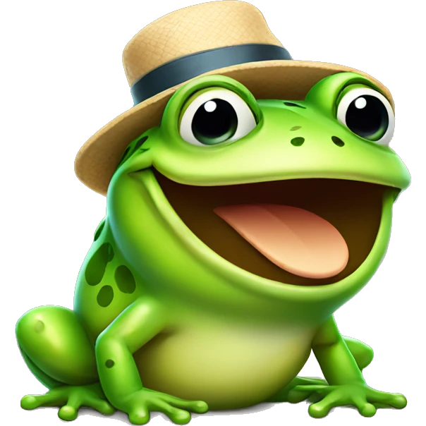 happy frog with hat emoji