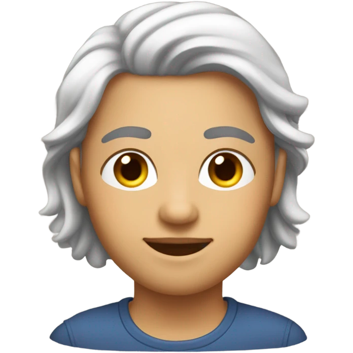 Quiero crear mi emoji personalizado, soy blanca, cabello castaño con reflejos, cejas un poco arqueadas, labios un poco delgado emoji