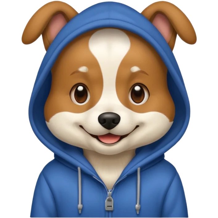 Dog wearing a hoodie emoji