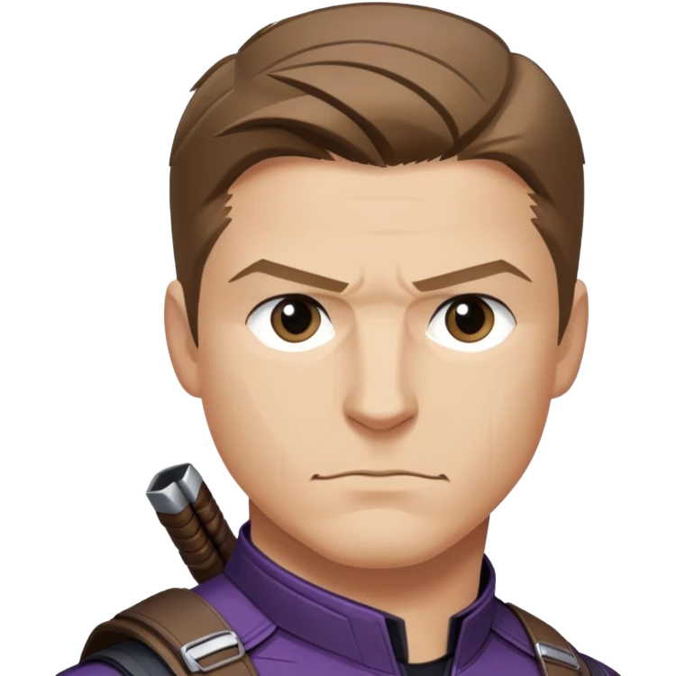 hawkeye clint barton portrait marvel, brown hair from captain america: civil war emoji