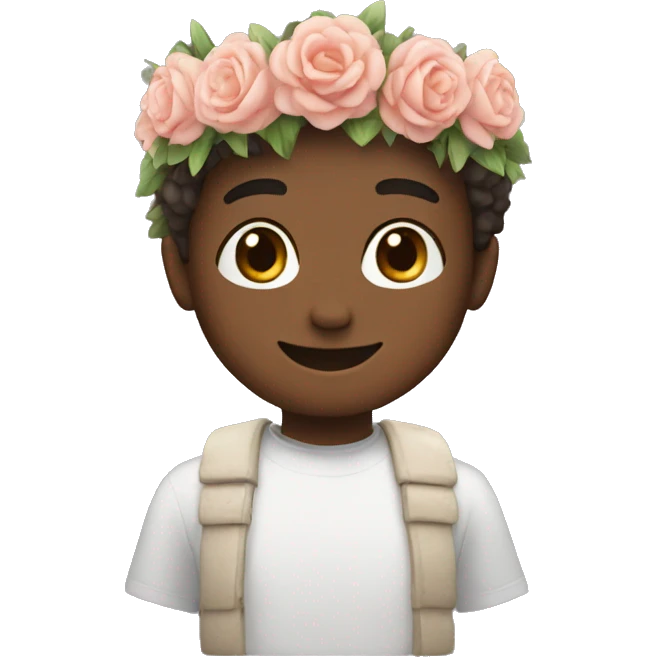 flower crown with heartwarming smile emoji