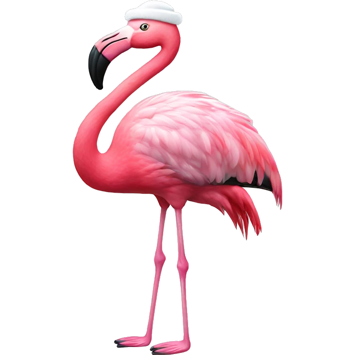 Pink flamingo with a Santa hat, show full body of the flamingo  emoji