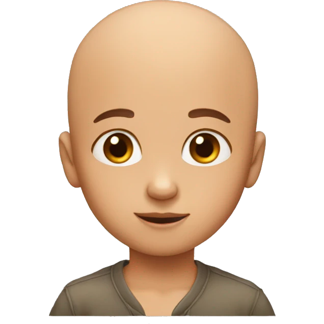 A little kid has no hair emoji