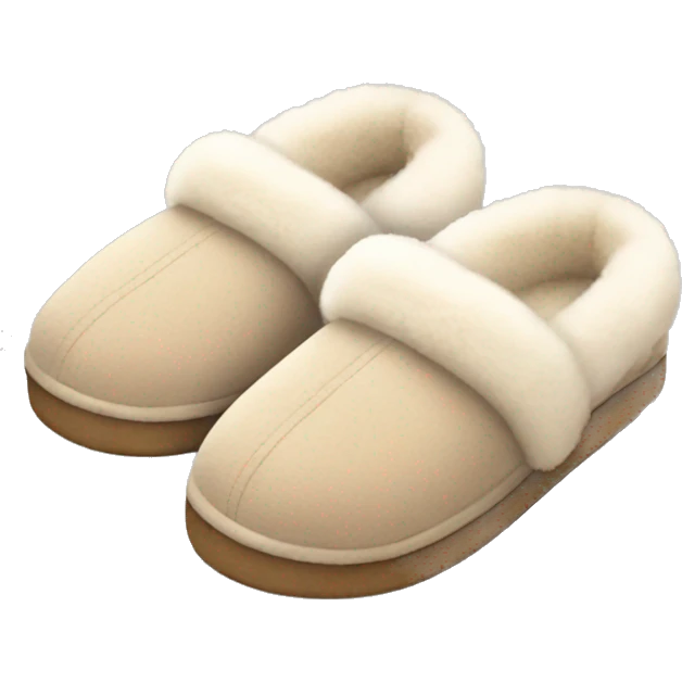 fuzzy ugg slippers light beige emoji