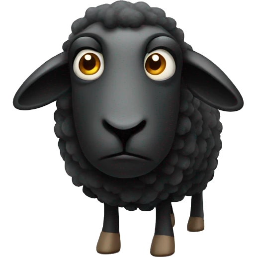 Black sheep, super angry look emoji